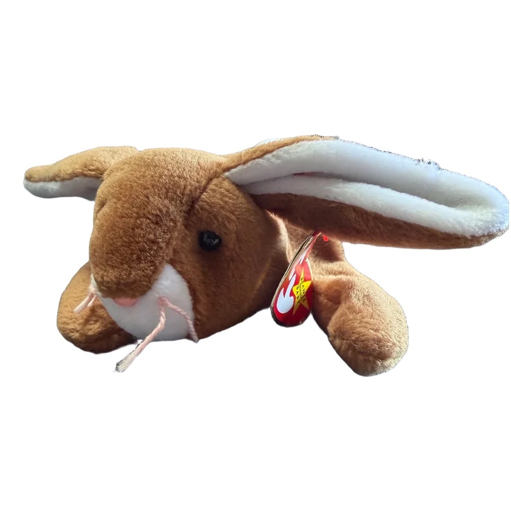 Ty Beanie Baby Ears Bunny Rabbit 1995 Brown Plush w/ Tag Vintage Beanie Babies